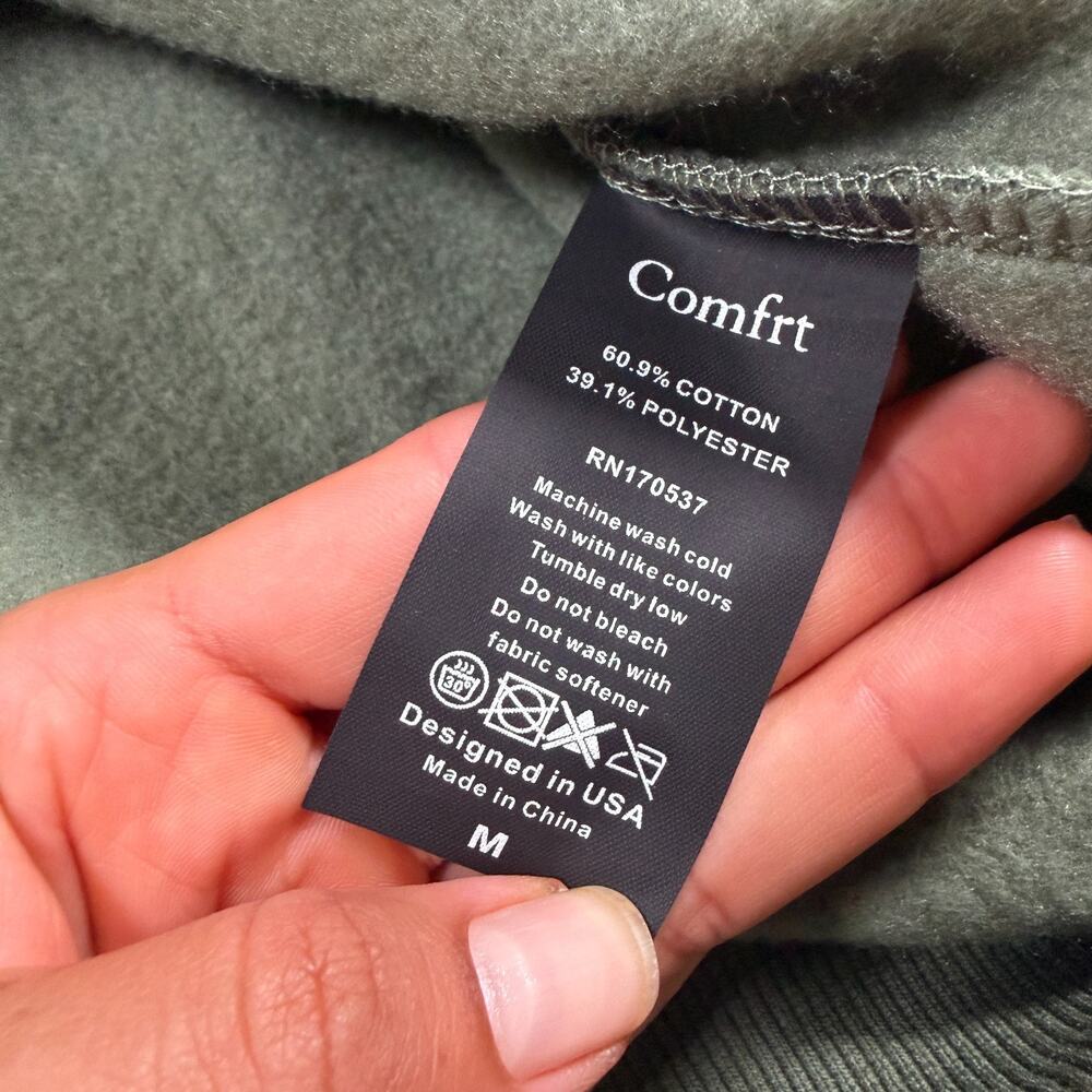 Comfrt Hoodie Adult Unisex Medium Green Pullover Oversized Soft - Picture 8 of 11